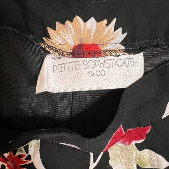 Petite Sophisticate Black Floral Midi Skirt Size 2 Goth Cottagecore Whimsigoth - Picture 11 of 15